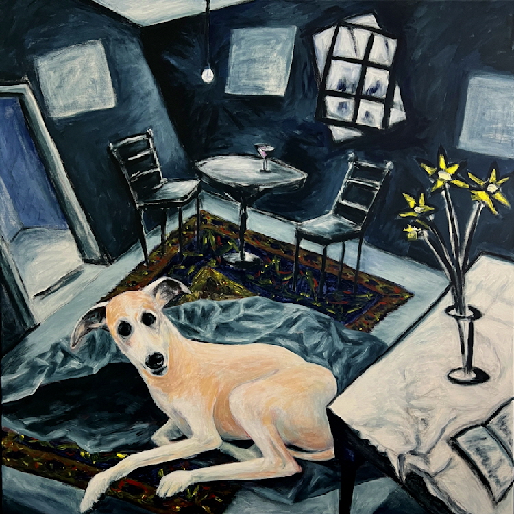 2023-02 The World outside the Window, Acryl auf Leinwand, 100x100